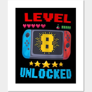 8th Birthday Level 8 Video Birthday Posters and Art